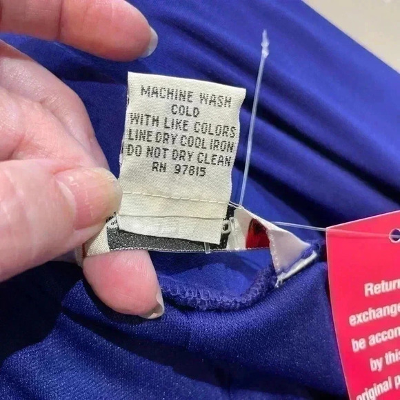 AA Studio Blue V Neck with Blue Rhinestones embellishment MIDI 20W - Picture 6 of 7